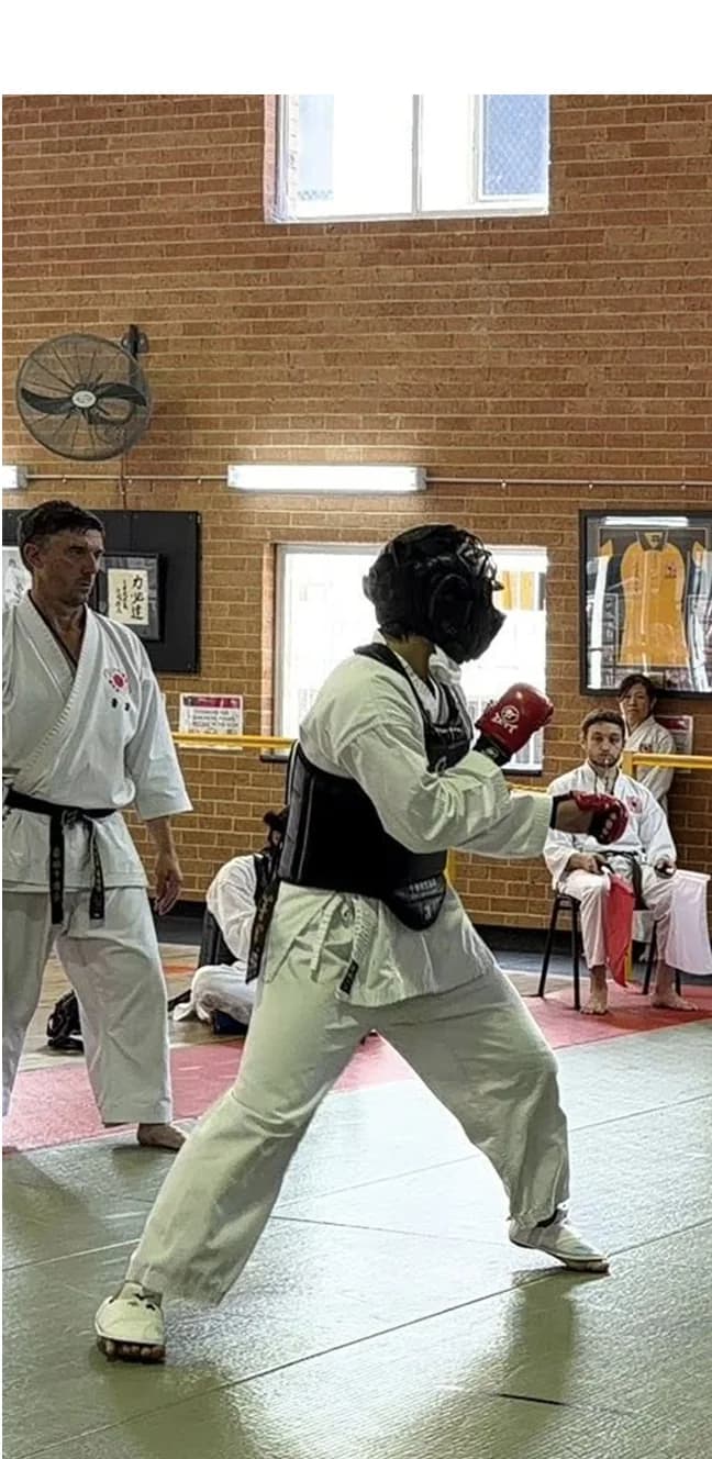 Karate sparring session